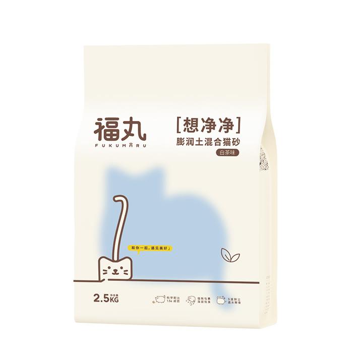 福丸 膨润土豆腐混合猫砂白茶味