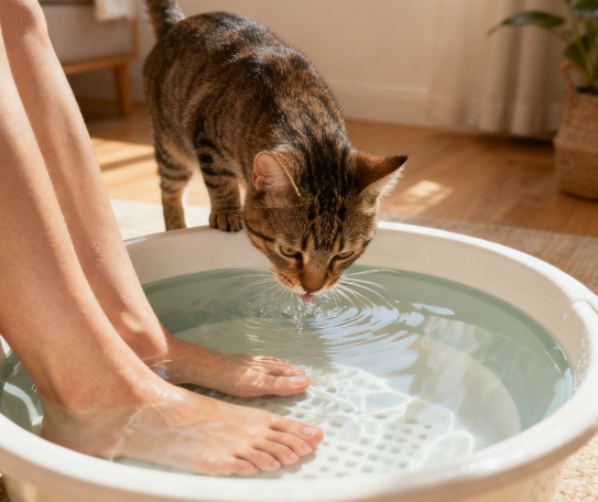 重口味科普：貓咪為啥愛喝洗腳水？