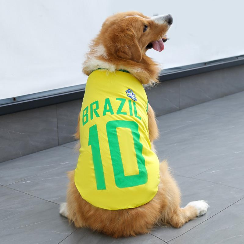 闪耀 宠物世界杯衣服黄色10号巴西