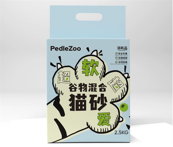 pedlezoo谷物混合猫砂