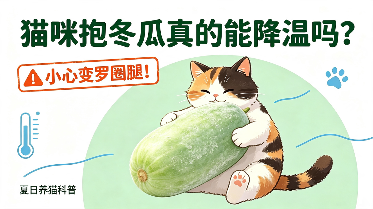 猫咪抱冬瓜真的能降温吗？小心变罗圈腿！