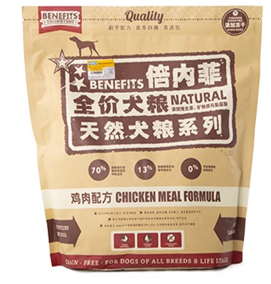 倍内菲 全价全阶段犬粮鸡肉配方1.8kg/袋