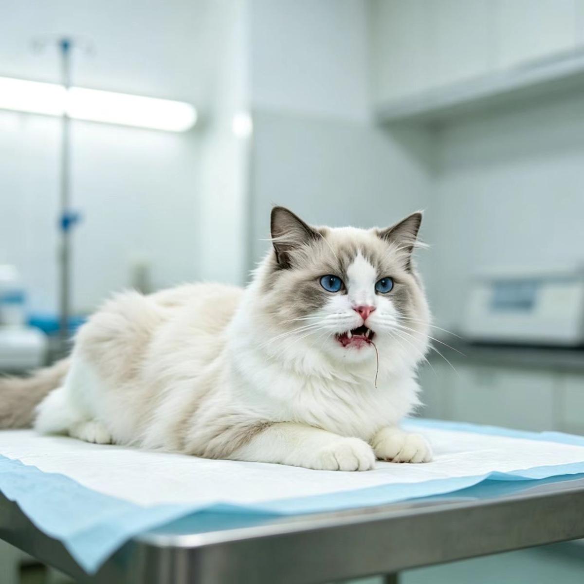 四岁布偶猫误食线绳后呕吐，确诊线性异物