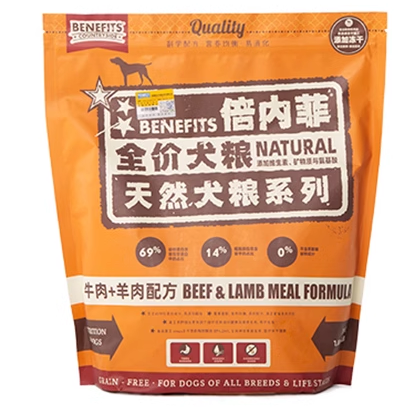 倍内菲 全价全阶段犬粮牛肉+羊肉配方1.8kg/袋