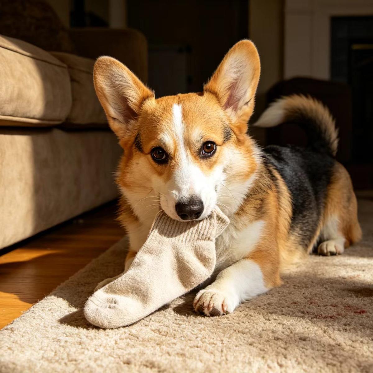 四岁柯基犬吞食袜子后反复呕吐已确诊