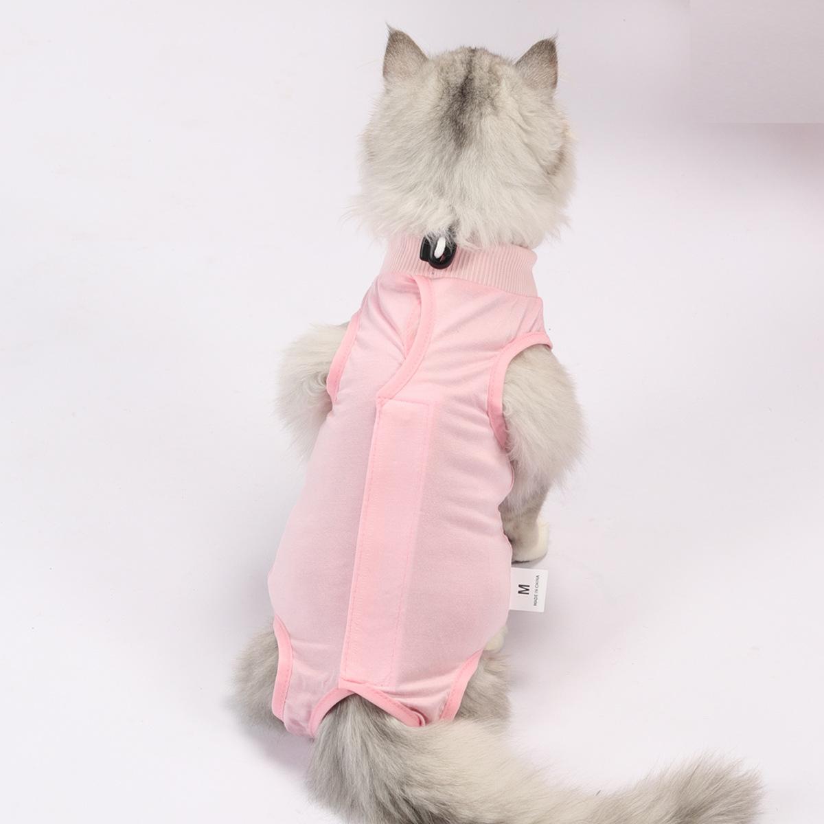 纯色猫咪绝育服粉红色