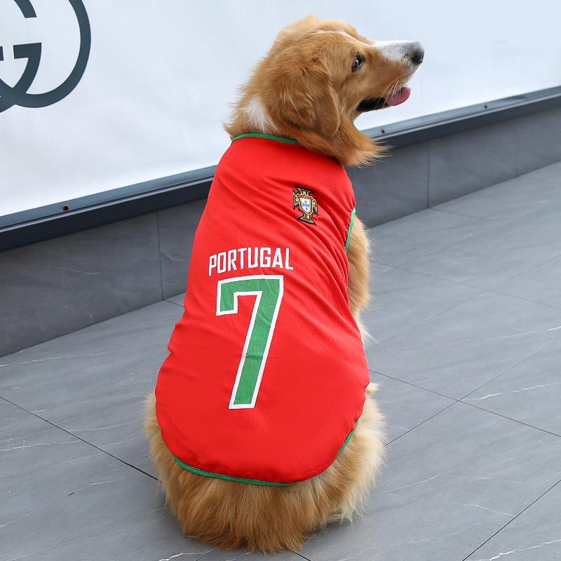 闪耀 宠物世界杯衣服红色7号葡萄牙