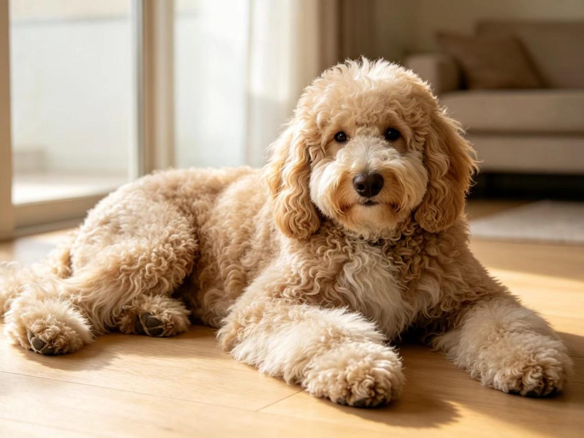 贵宾犬趴着图片