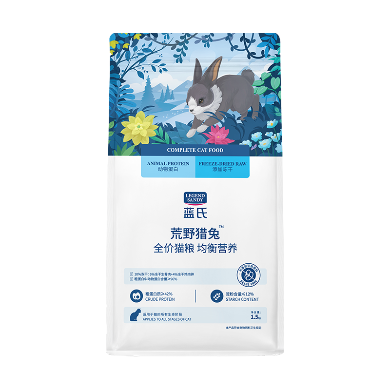 蓝氏荒野猎兔猫粮测评：这适口性认真的？