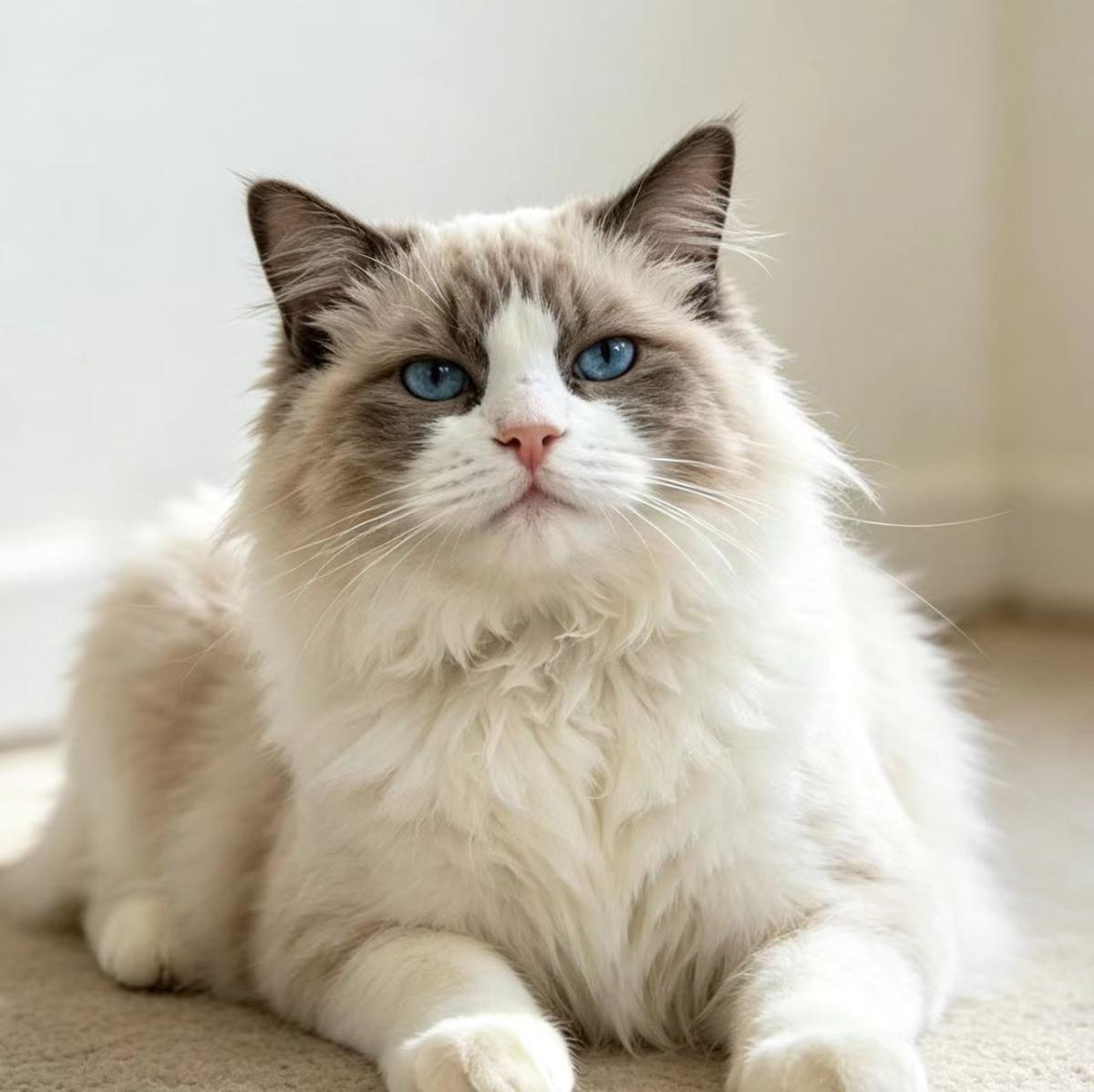 布偶猫趴着图片