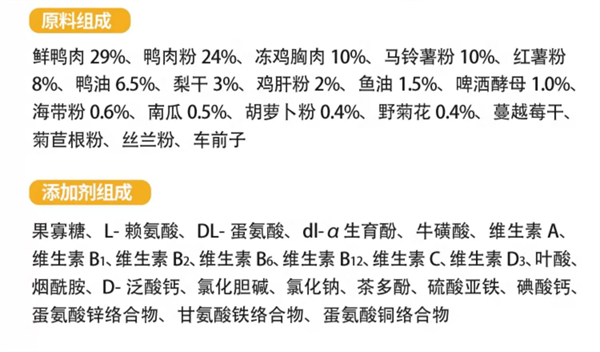 宠率鸭肉梨狗粮