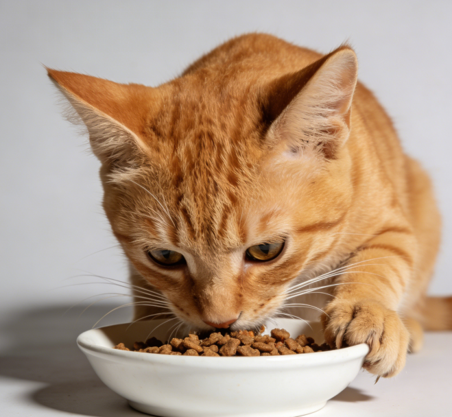 小猫吃东西不嚼怎么办？